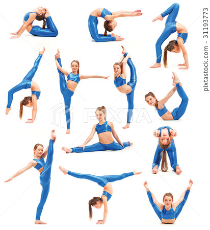 The teenager girl doing gymnastics exercises 31193773