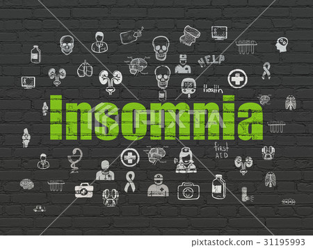 Health concept: Insomnia on wall background Health concept: Insomnia on wall background 31195993