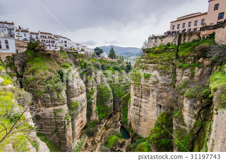 White houses hanging from cliffs in Ronda,Spain 31197743