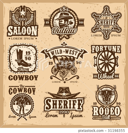 Set of vector wild west logos 31198355