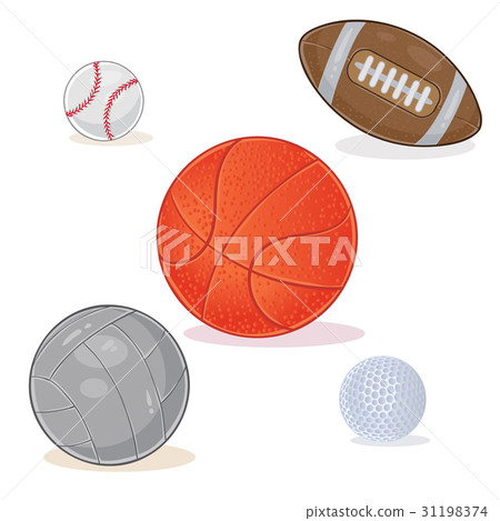 Set of sports balls isolated on white background. - Stock Illustration ...