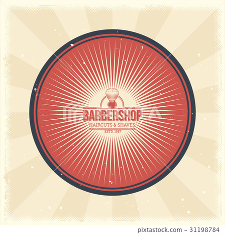 Vector vintage badge, sticker, sign with shaving 31198784