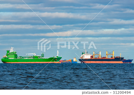 Cargo ships moored 31200494
