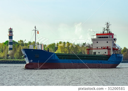Blue cargo ship 31200581