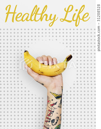 Network connection graphic overlay banner on wall 31208528