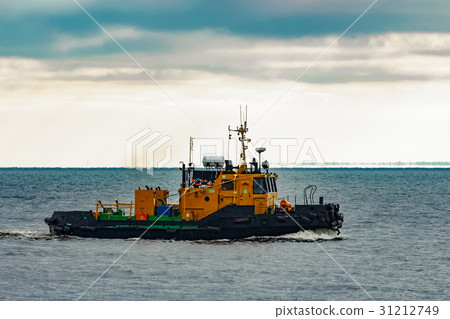 Small orange tug ship Small orange tug ship 31212749