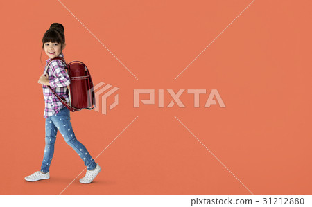 Young asian kid student with a backpack portrait Young asian kid student with a backpack portrait 31212880