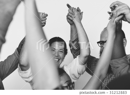 Group of people holding hands support together Group of people holding hands support together 31212883