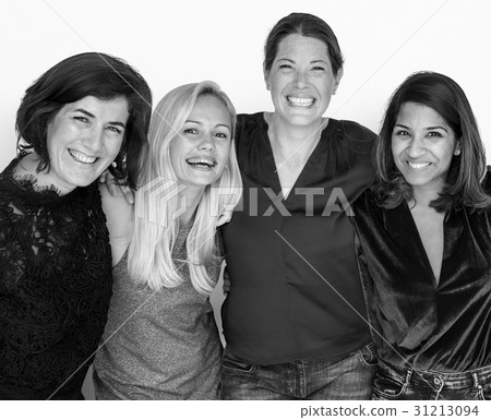 Happiness group of women huddle and smiling together 31213094