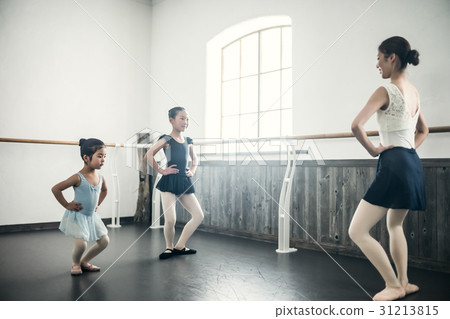Ballet classroom instructor and student Ballet classroom instructor and student 31213815