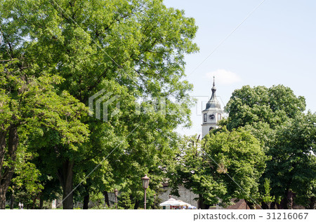 Beautiful view on Sahat tower in Belgrade Serbia Beautiful view on Sahat tower in Belgrade Serbia 31216067