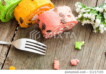 bright rolled cake of different color bright rolled cake of different color 31217193