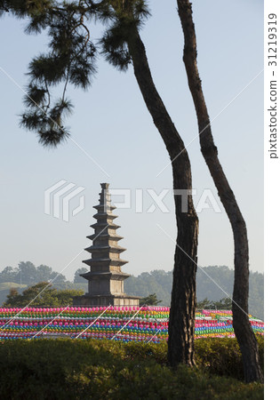 Yeonpyeong, pine tree, Chungju top-floor seven storied pagoda (National treasure No. 6), Chungju, Chungbuk Yeonpyeong, pine tree, Chungju top-floor seven storied pagoda (National treasure No. 6), Chungju, Chungbuk 31219319