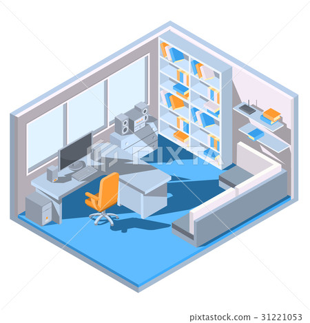 isometric design of a home office 31221053