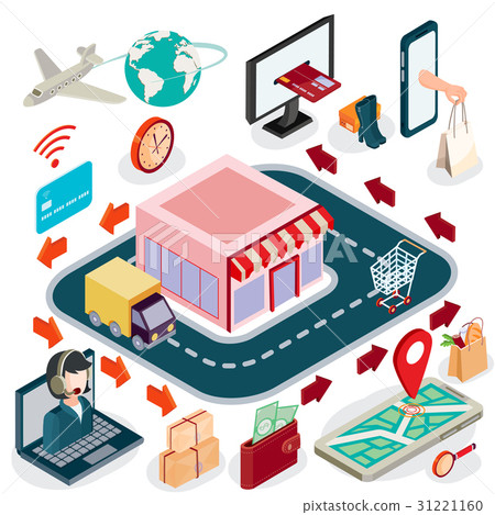 3D isometric illustration concept of e-commerce 31221160