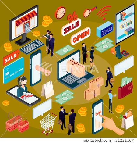3D isometric illustration concept of e-commerce 31221167