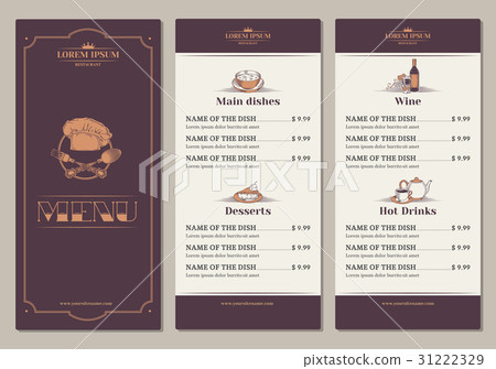 Template for the restaurant menu 31222329