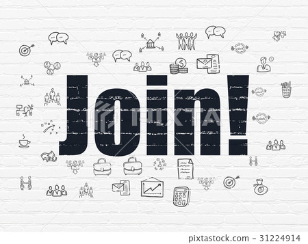 Business concept: Join! on wall background 31224914