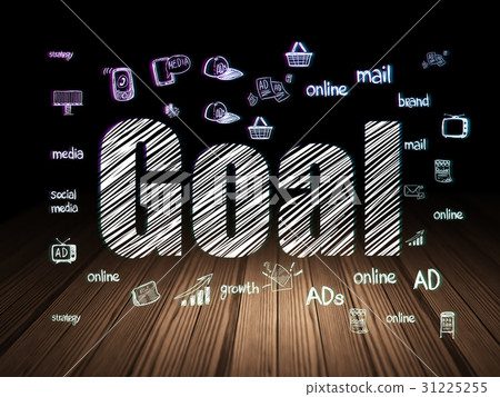 Marketing concept: Goal in grunge dark room 31225255