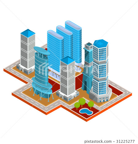 isometric 3D illustrations of modern urban 31225277