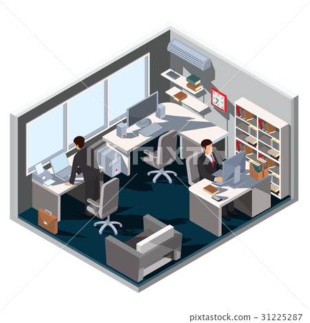3D isometric illustration interior office room 31225287