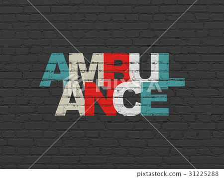 Health concept: Ambulance on wall background 31225288