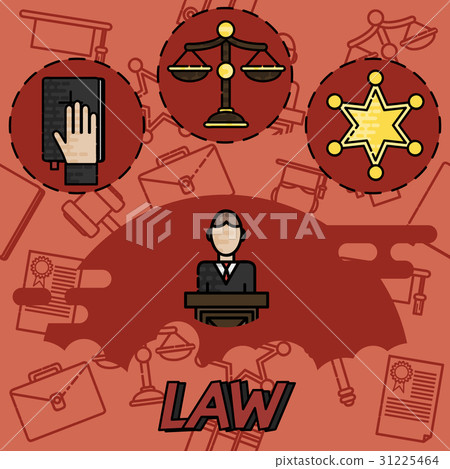 Law flat concept icons-插圖素材 [31225464] - PIXTA圖庫