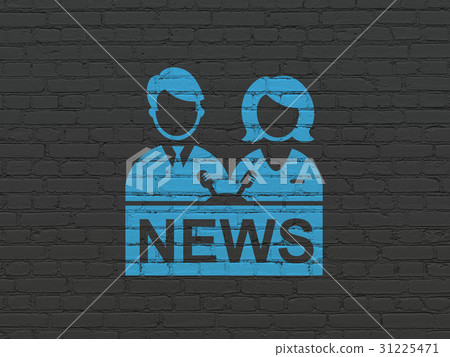 News concept: Anchorman on wall background 31225471