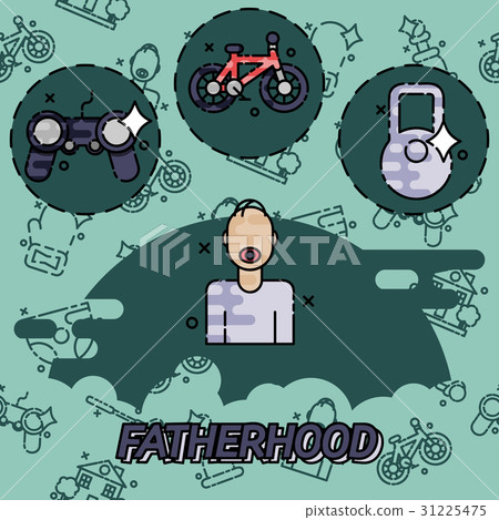 Fatherhood flat concept icons 31225475