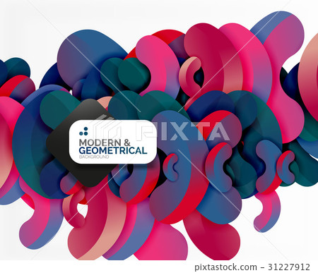Abstract color geometric round shapes on white 31227912