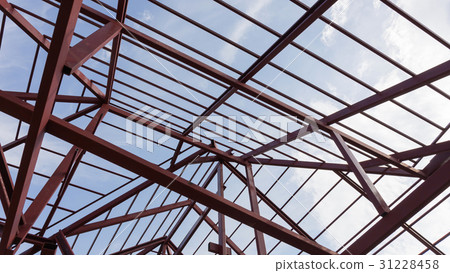 structural steel beam on roof of building structural steel beam on roof of building 31228458