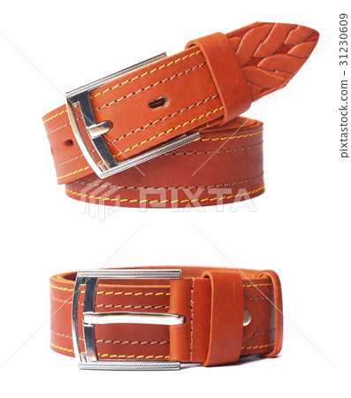 Leather belt isolated on white background. 31230609