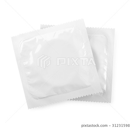 two condoms in a package on a white background 31231598