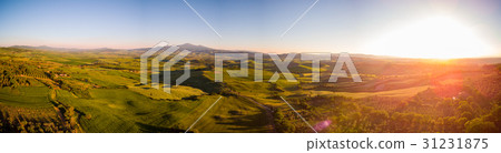Tuscany countryside hills, aerial view in spring. Tuscany countryside hills, aerial view in spring. 31231875