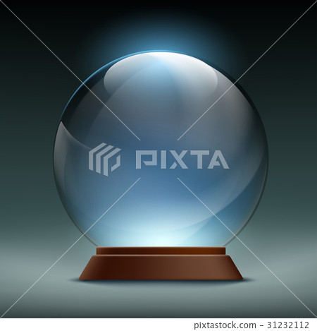 Transparent crystal, glass, magic ball. 31232112