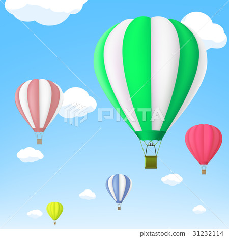Hot air balloon in the sky. Stock vector. Hot air balloon in the sky. Stock vector. 31232114