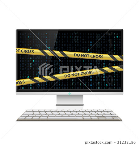 Cybercrime. Computer monitor 31232186