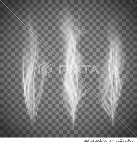 Set of transparent gray smoke. Set of transparent gray smoke. 31232363