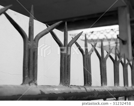 Rustic Red Wrought Iron Fence Stock Photo 31232458 Pixta