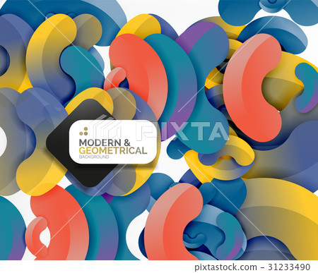 Abstract color geometric round shapes on white 31233490