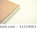 brown notebook on white background vintage tone 31234063