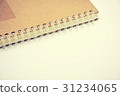 brown notebook on white background vintage tone 31234065