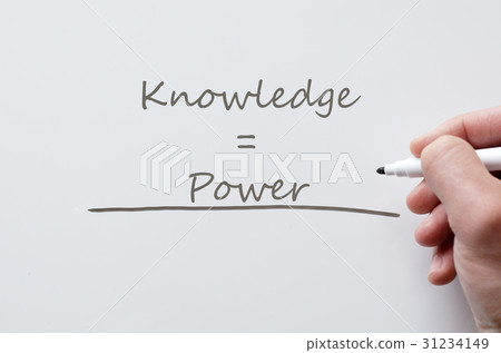 Knowledge and power written on whiteboard Knowledge and power written on whiteboard 31234149