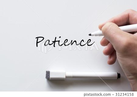 Patience written on whiteboard Patience written on whiteboard 31234158