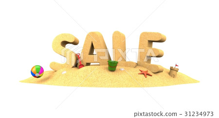 Sale season - word of sand. 3d illustration 31234973