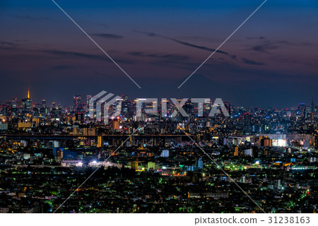 天空樹和街市東京夜視圖 天空樹和街市東京夜視圖 31238163