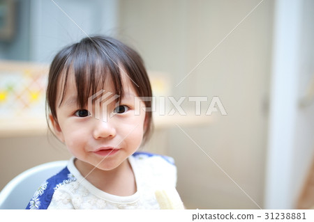 Child (toddler girl 1 year old 1 year old casual camera gaze my home parenting nursery copy space) Child (toddler girl 1 year old 1 year old casual camera gaze my home parenting nursery copy space) 31238881