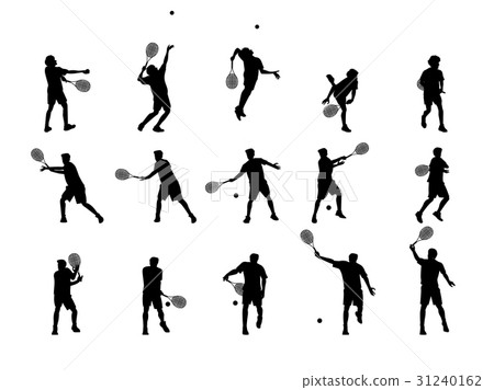 graphic design silhouette of tennis player 31240162