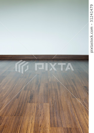 empty room interior, brown wood laminate floor 31241479