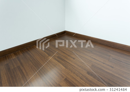 empty room interior, brown wood laminate floor 31241484